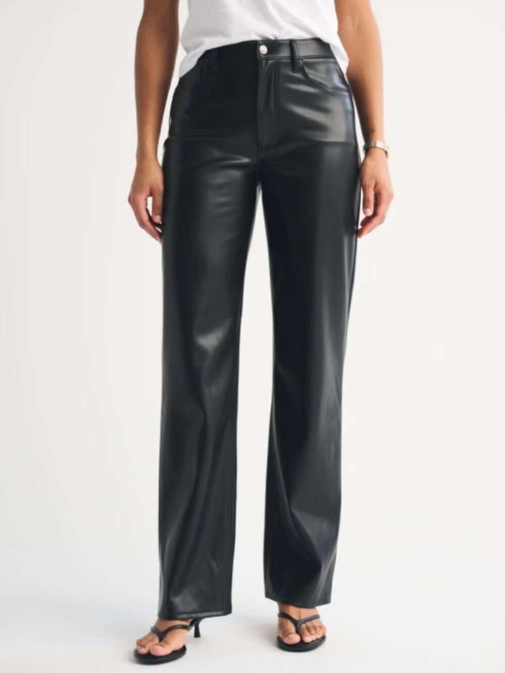 Abercrombie Curve Love The 90s Straight Ultra High Rise Leather Pant 20s